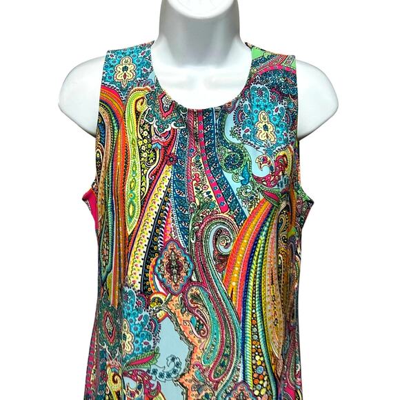 Tommy Hilfiger Women Paisley Boho Dress 8 Colorful Mod Festival Retro Resort‎ - Picture 5 of 10